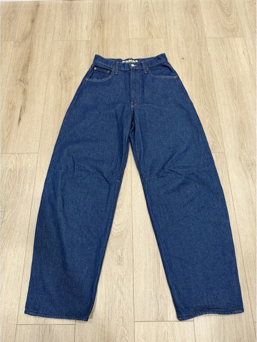 Mother SNACKS! The Kegger Heel Barrel Jeans Clean Your Plate Blue Sz 27